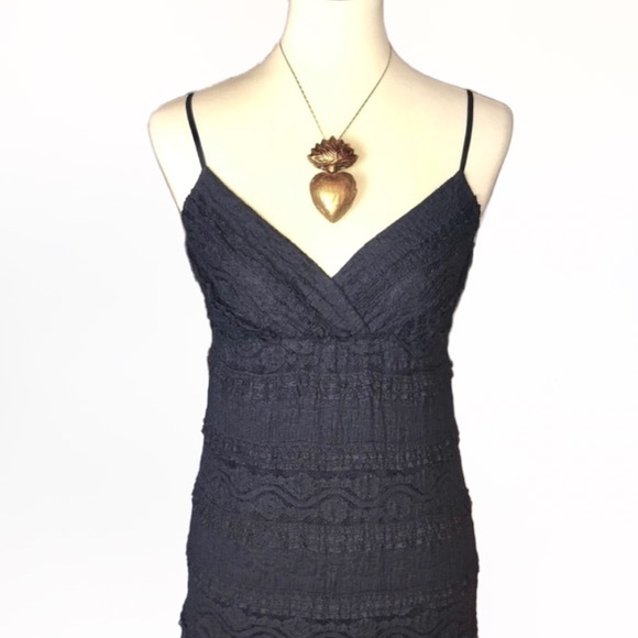 Eliza J Lace Bohemian Blue Maxi Dress Size 2 - Picture 2 of 14